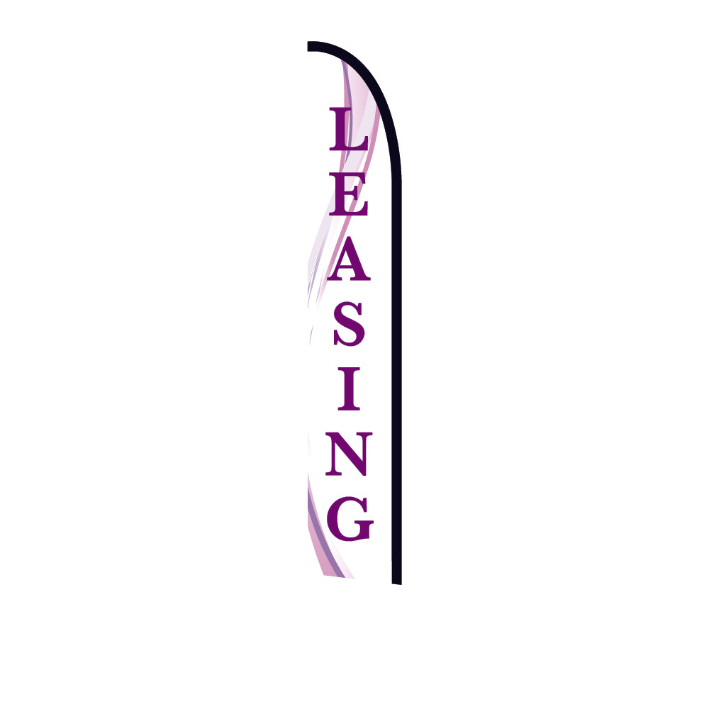 14ft Feather Flag - Leasing - White & Purple