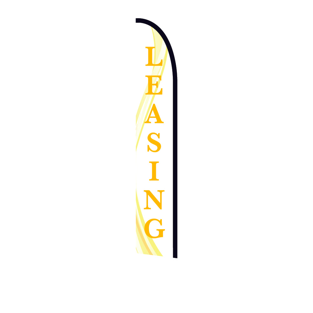 14ft Feather Flag - Leasing - White & Yellow