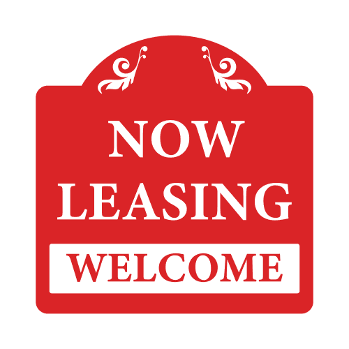 Red Now Leasing Sign