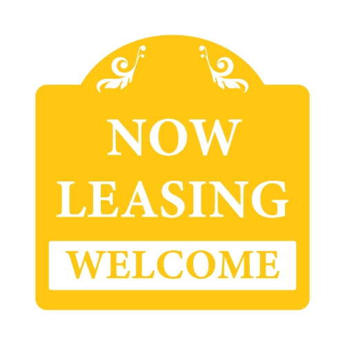 Classic Now Leasing Sign - Yellow