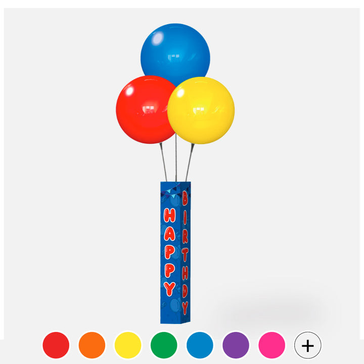 DuraBalloon® 3-Balloon Cluster Pole Kit - with Happy Birthday Pole Cover