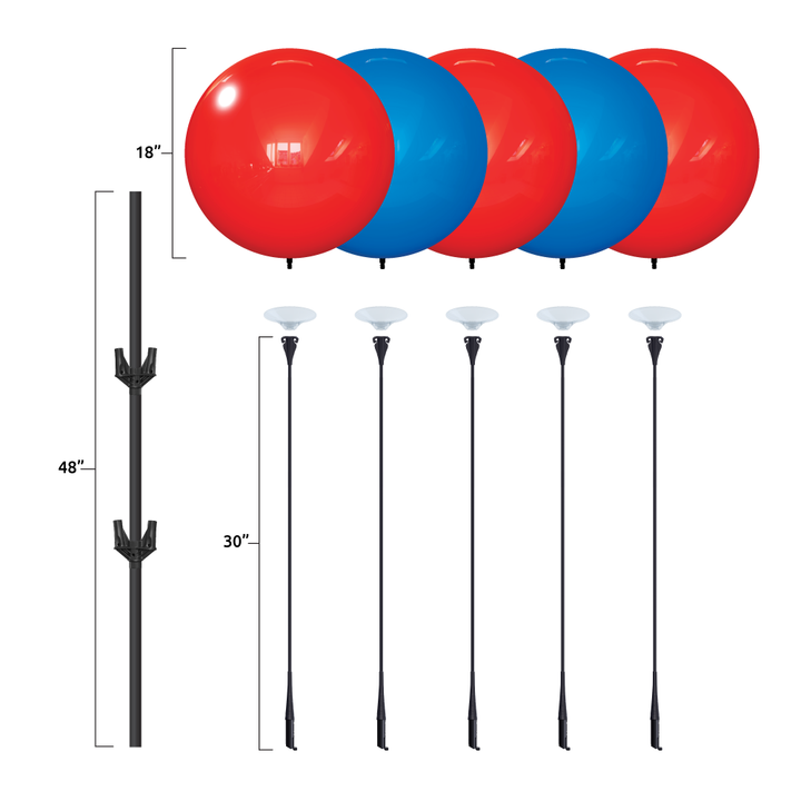 DuraBalloon® Cluster Pole Kit Dimensions