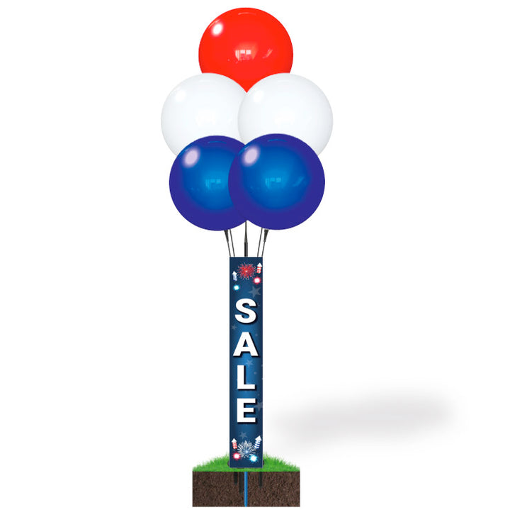 Patriotic DuraBalloon® 5-Balloon Cluster Pole Kit - with Pole Cover
