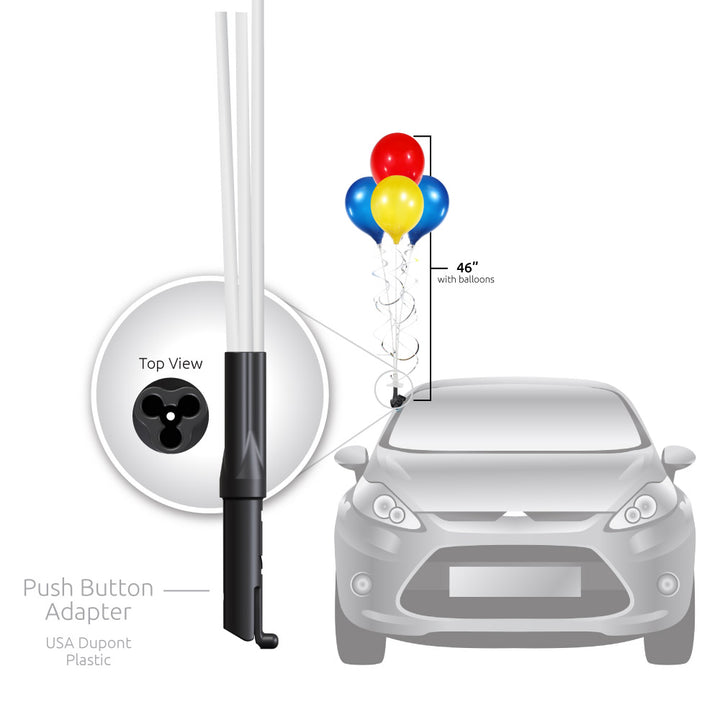 PermaShine® 4-Balloon Bouquet Adjustable Car Window Kit