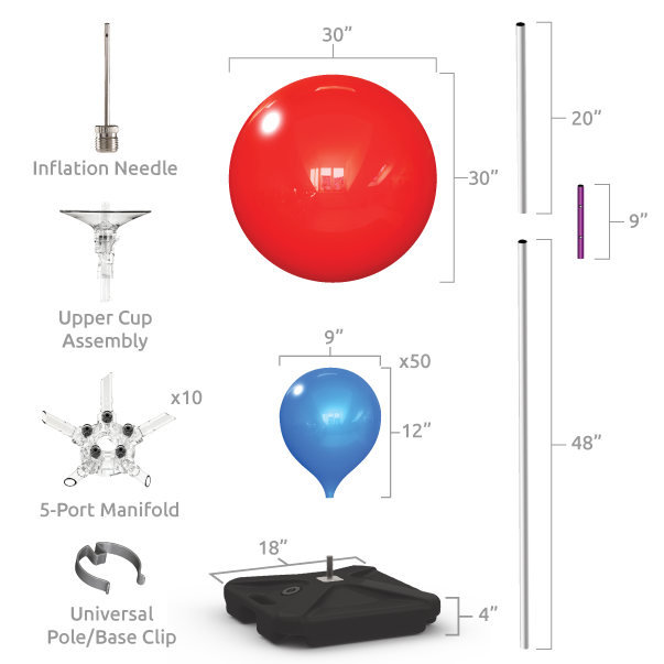 PermaShine® 9' Tower Kit – Balloon Innovations