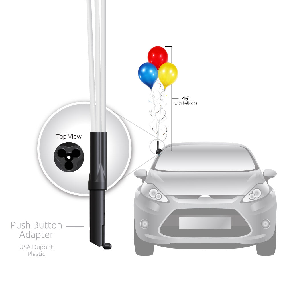 PermaShine® 3-Balloon Bouquet Adjustable Car Window Kit
