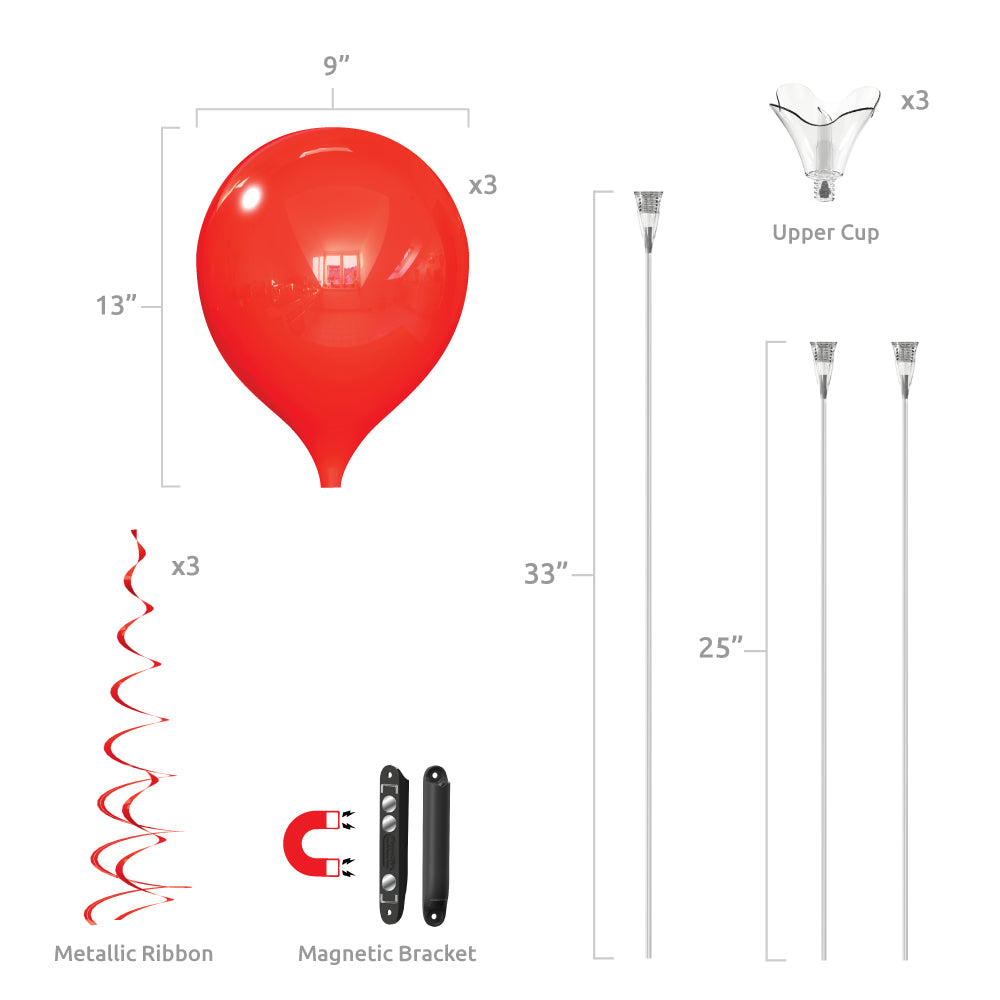 3 balloon bouquet magnetic bracket kit