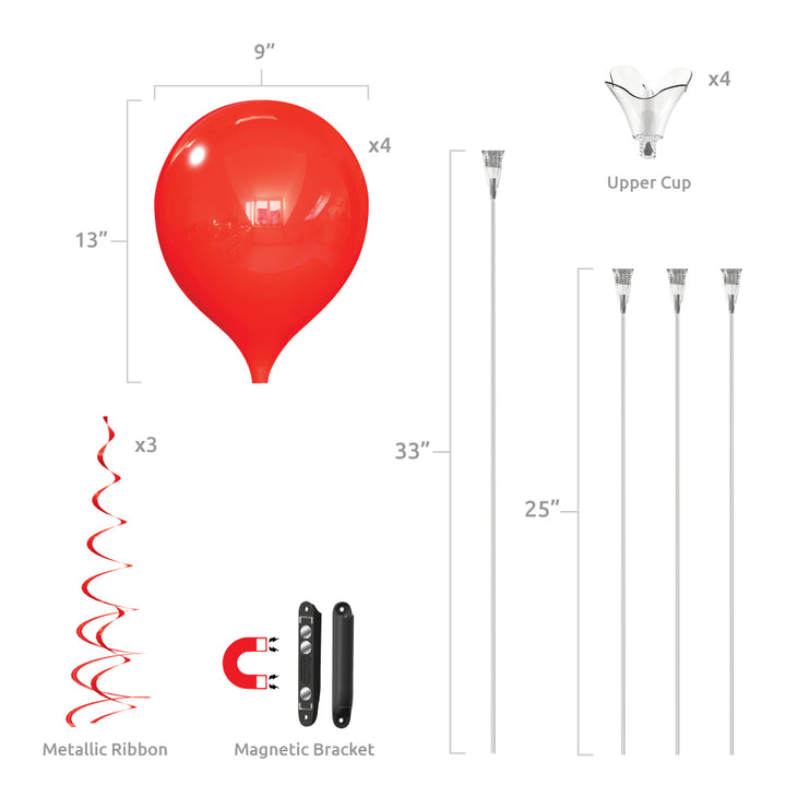 PermaShine® 4-Balloon Bouquet Magnetic Bracket Kit
