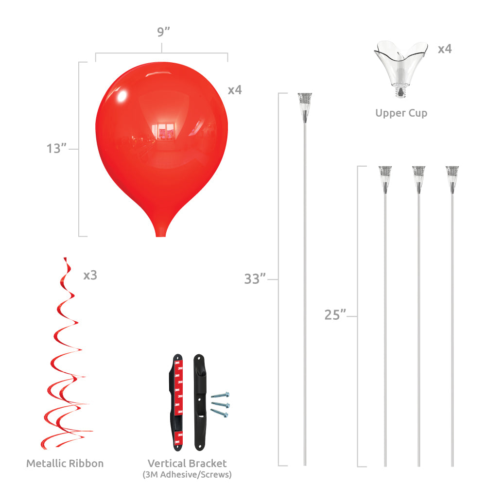 PermaShine® 4-Balloon Bouquet Vertical Bracket Kit hardware
