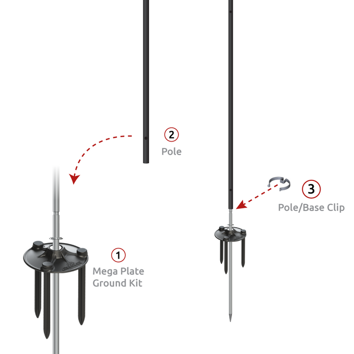 Universal Pole Base Clip - 2 Pack
