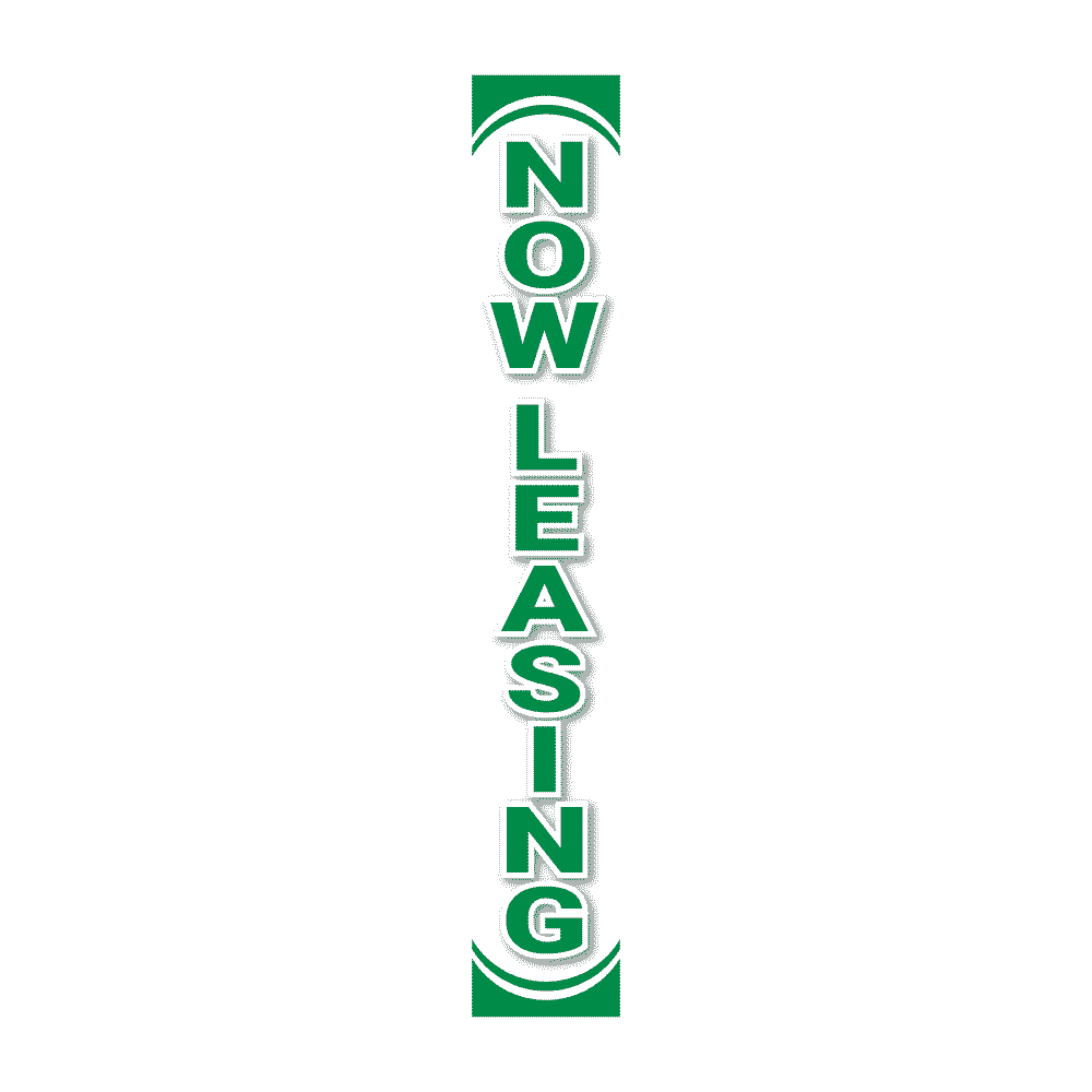 Replacement Pole Cover - Now Leasing - White & Green