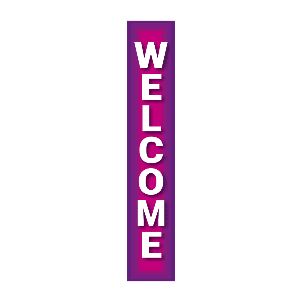 Replacement Pole Cover - Welcome - Purple
