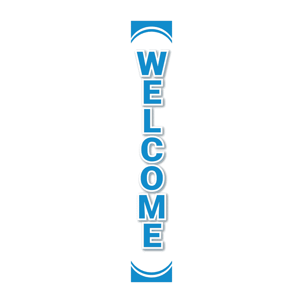 Replacement Pole Cover - Welcome - White & Blue