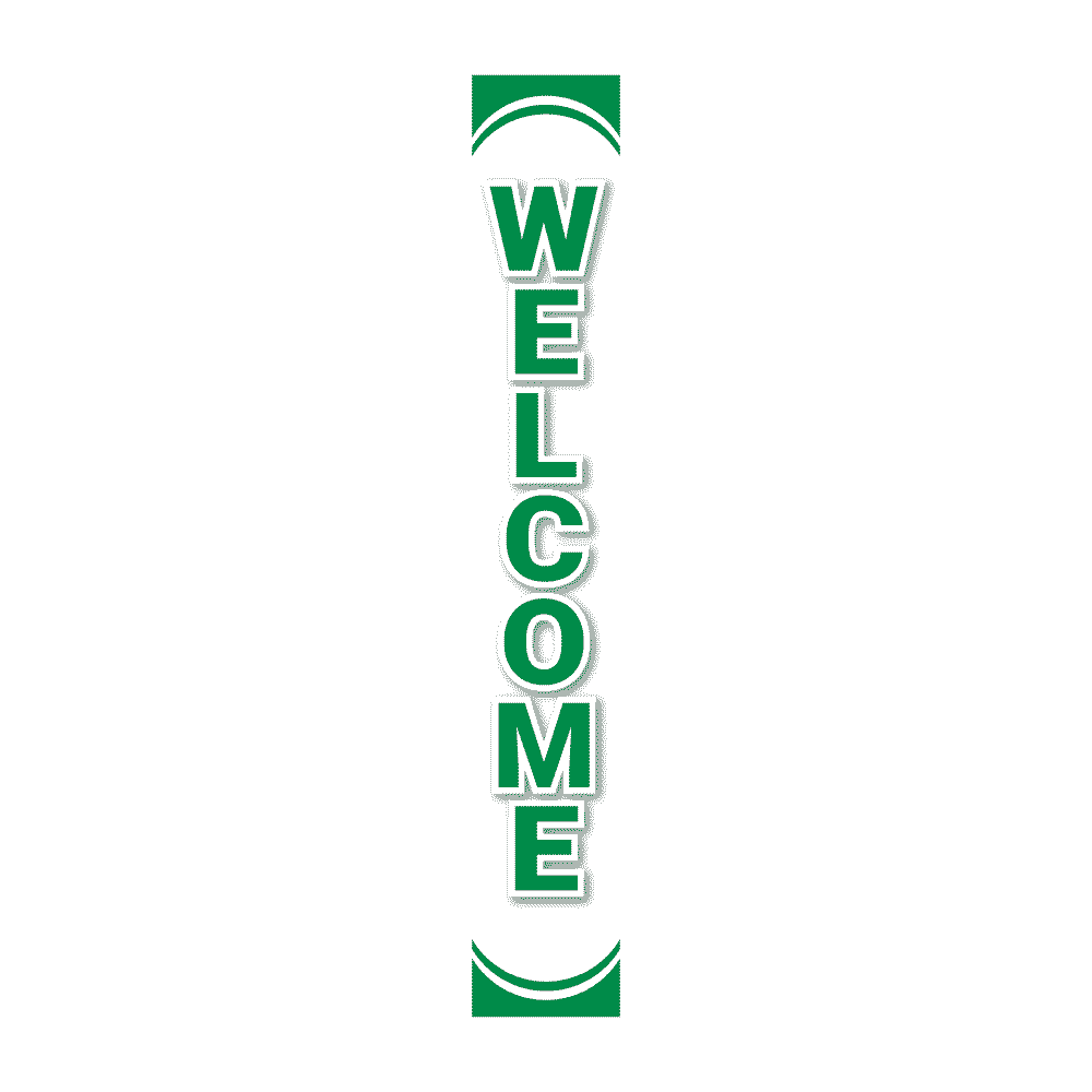Replacement Pole Cover - Welcome - White & Green