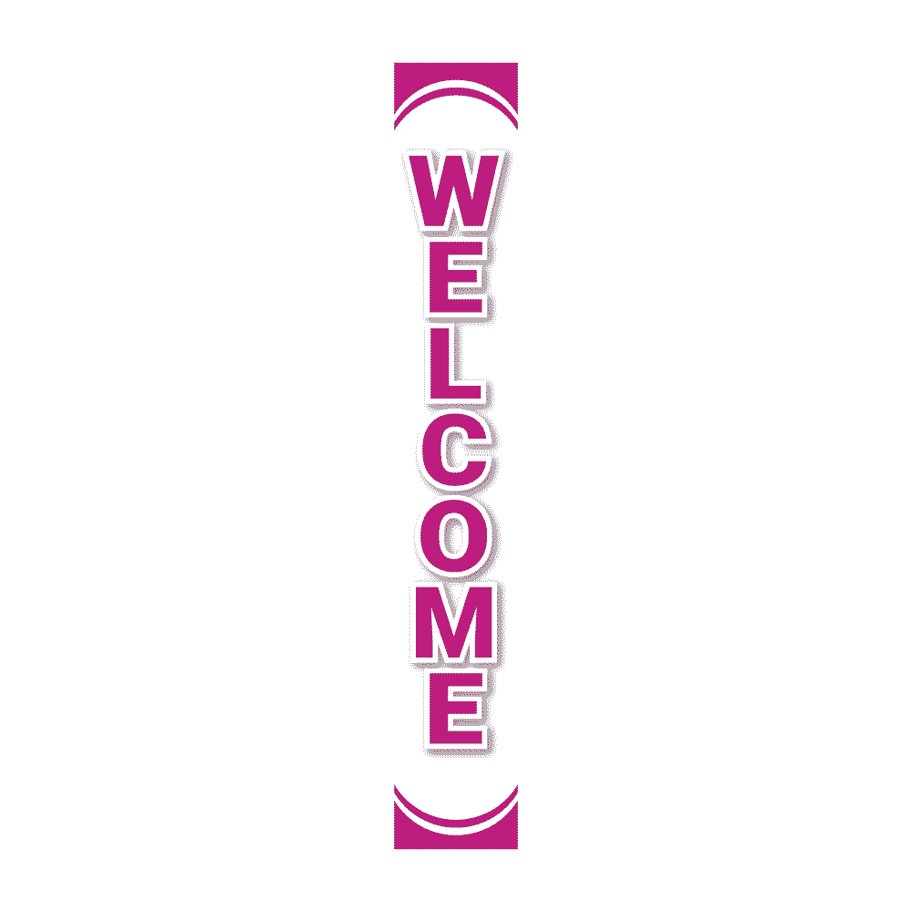 Replacement Pole Cover - Welcome - White & Purple