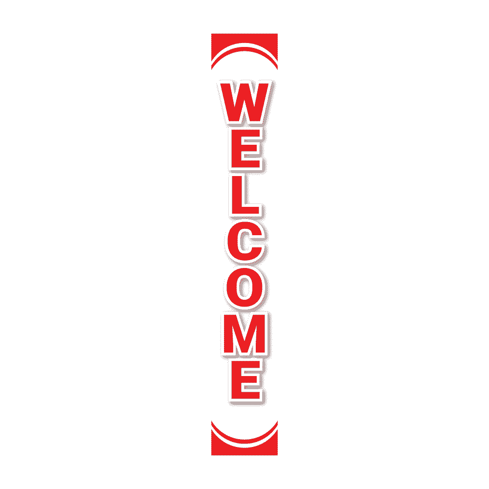 Replacement Pole Cover - Welcome - White & Red