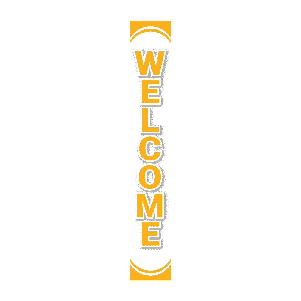 Replacement Pole Cover - Welcome - White & Yellow