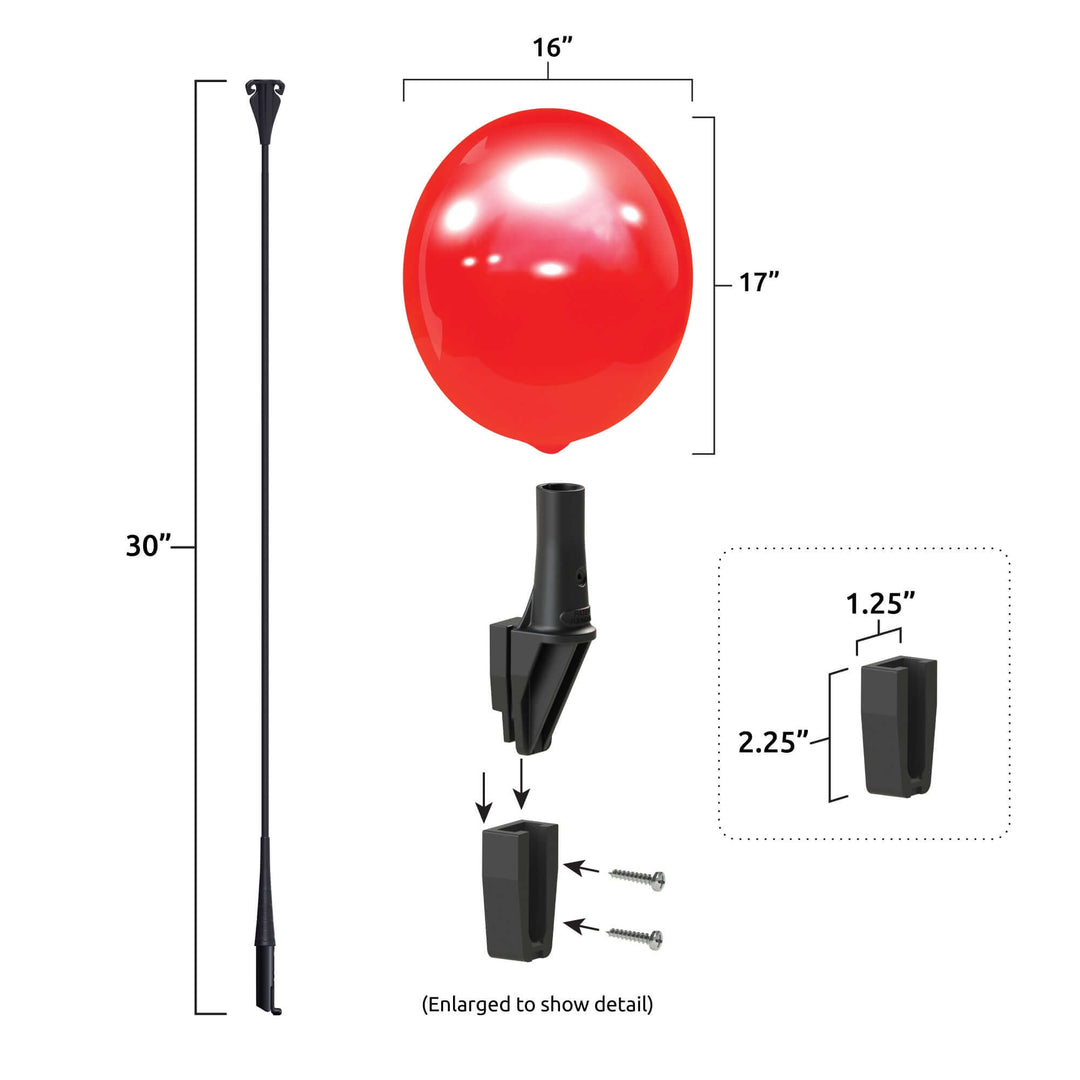 Push Button BalloonBobber Vertical Bracket Kit Hardware