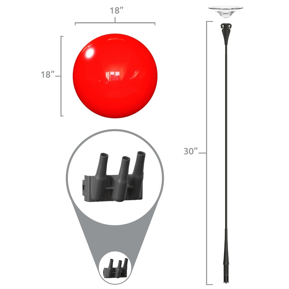 DuraBalloon® 3-Balloon Signicade® Bracket Kit  Dimensions
