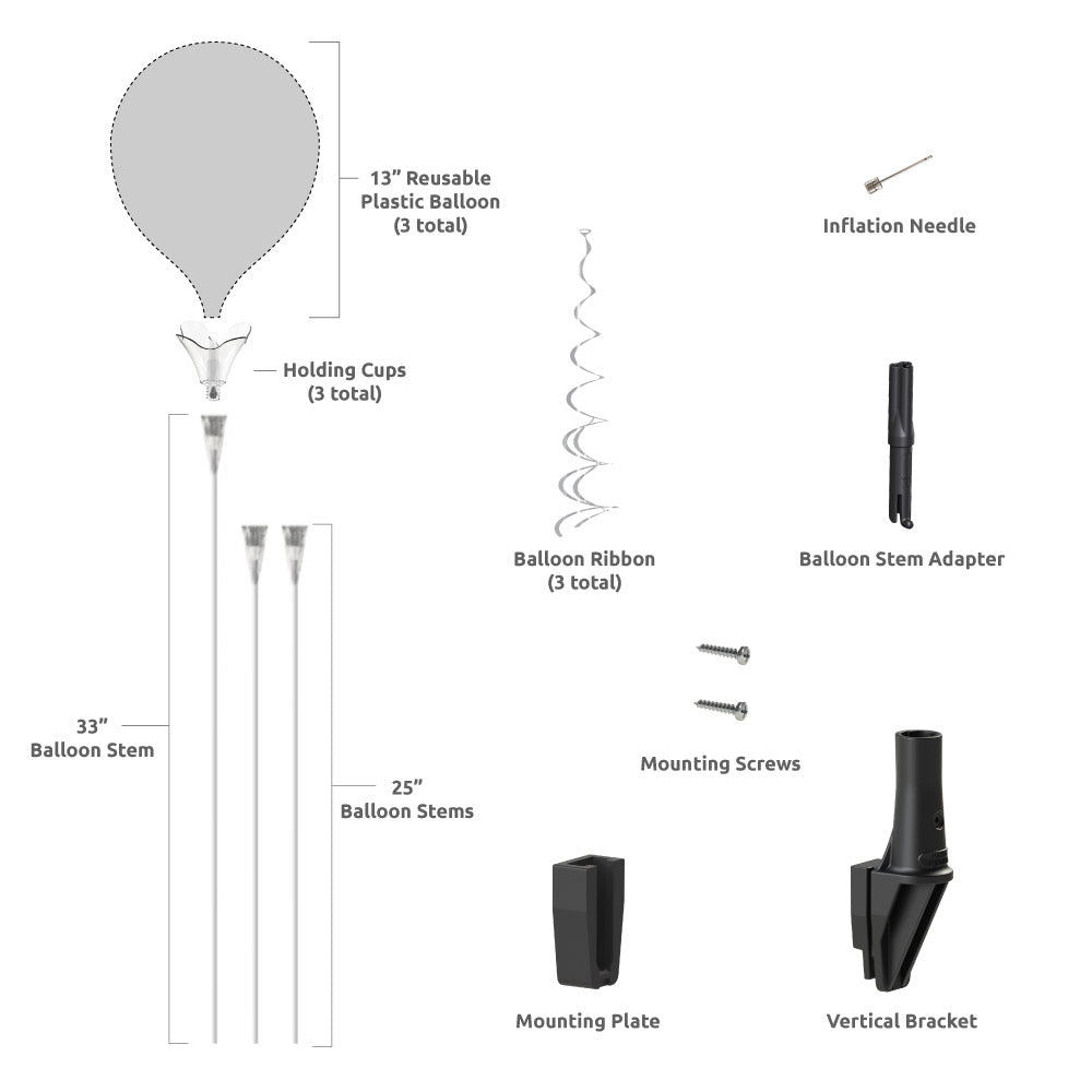 PermaShine® 3-Balloon Bouquet Upright Bracket Kit